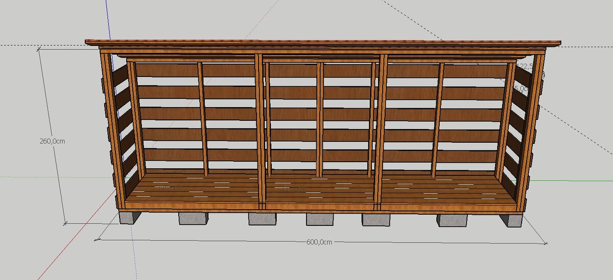 Дровяник своими руками схема