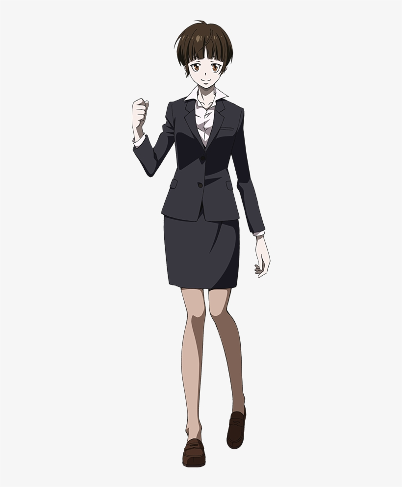 Главная героиня первого и второго сезона, а также фильма 2015 г. и отдельных других эпизодов - инспектор Бюро общественной безопасности Аканэ Цунэмори. Обратите внимание на абсолютно безвкусный и отвратительный дизайн рабочего костюма Аканэ, другие женские персонажи одеты на работе гораздо лучше. Это при том, что она достаточно милая и интересная, хотя поначалу такого впечатления не производит.