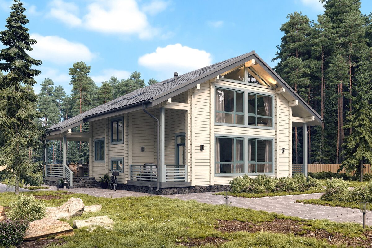 Обновленный проект СВ-4: клееный брус и панорамные окна