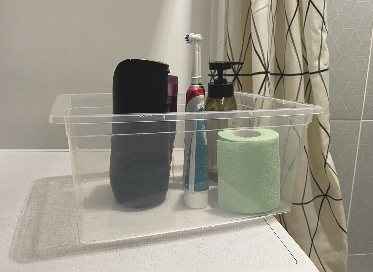 А еще контейнеры помогут собрать все вещи из ванной в одном месте, и вы ничего не потеряете