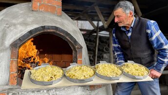 Национальная Выпечка в Азербайджанской Деревне | Горячее Блюдо Холодной Зимой