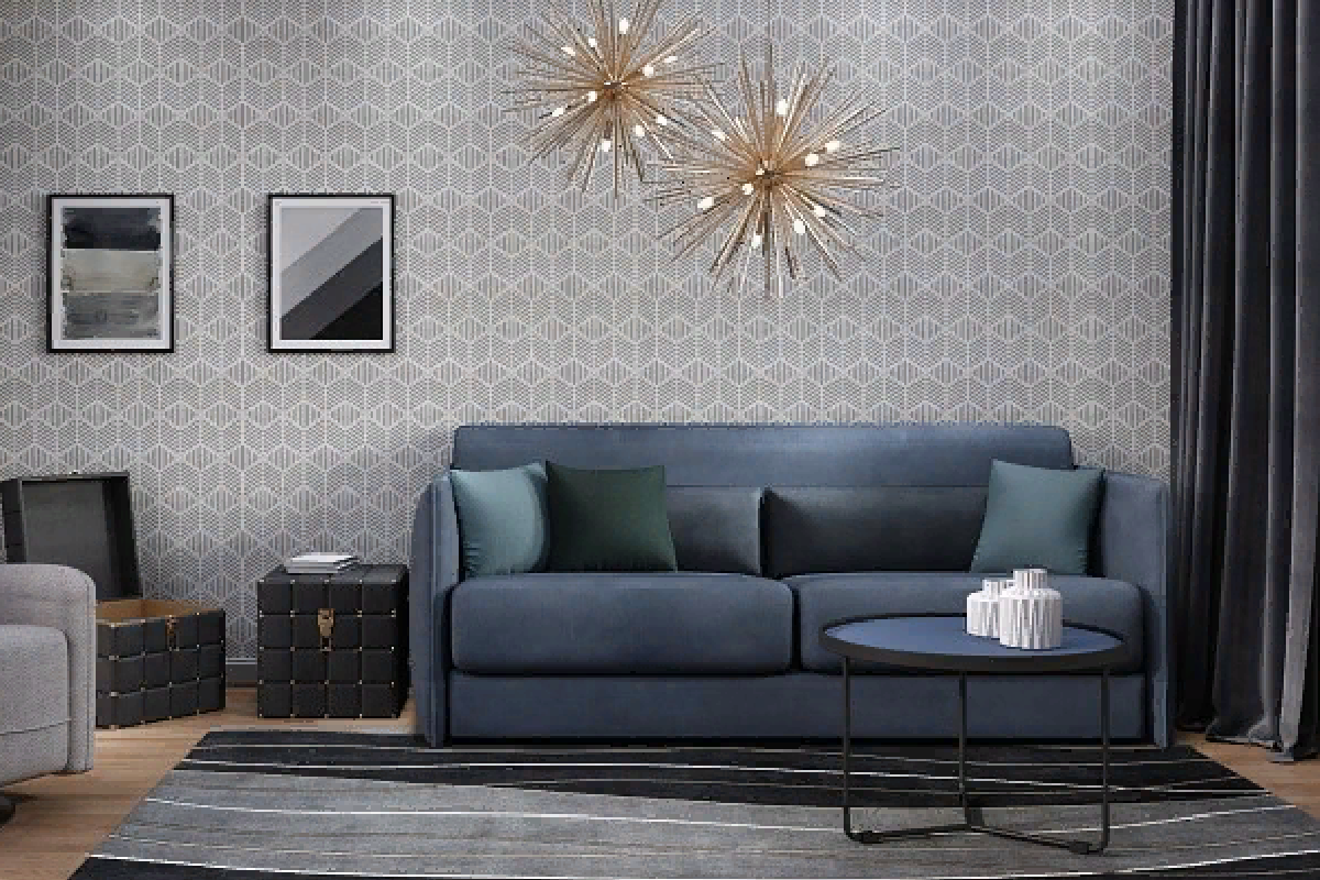 Пример интерьера от Lifestyle Unico. На фото прямой раскладной диван NEW YORK 