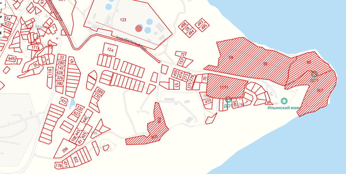 Заштрихована земля под застройку.