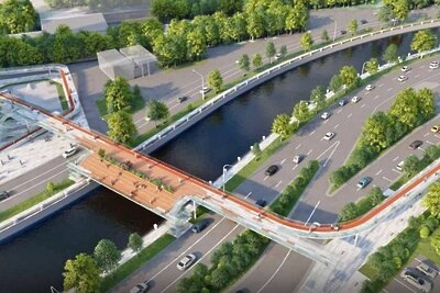    Пешеходный переход через реку Яузу © Telegram-канал Сергея Собянина