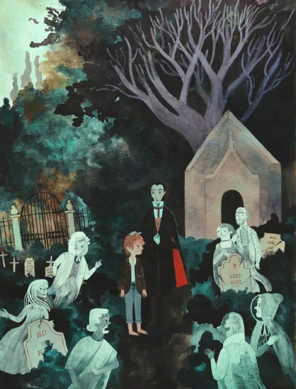 Арт к произведению "История с кладбищем" Нила Геймана