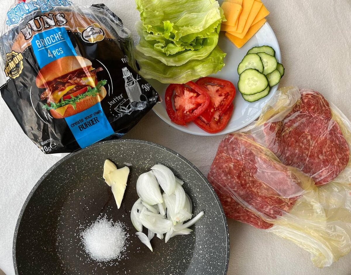 Ингредиенты для домашних бургеров