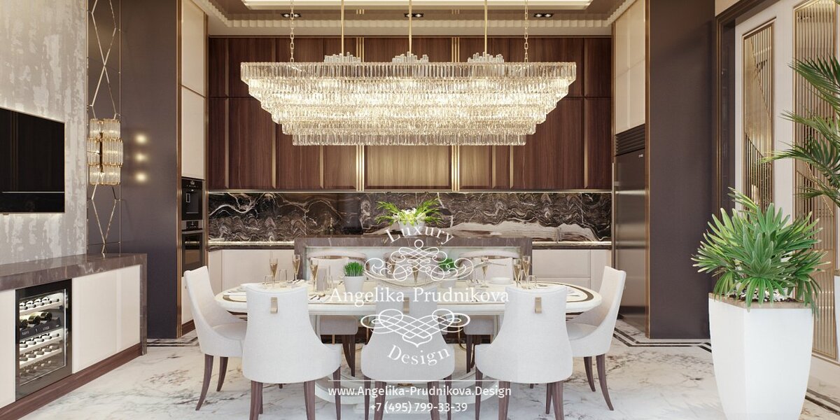 На фото: Современное ар-деко в интерьере кухни