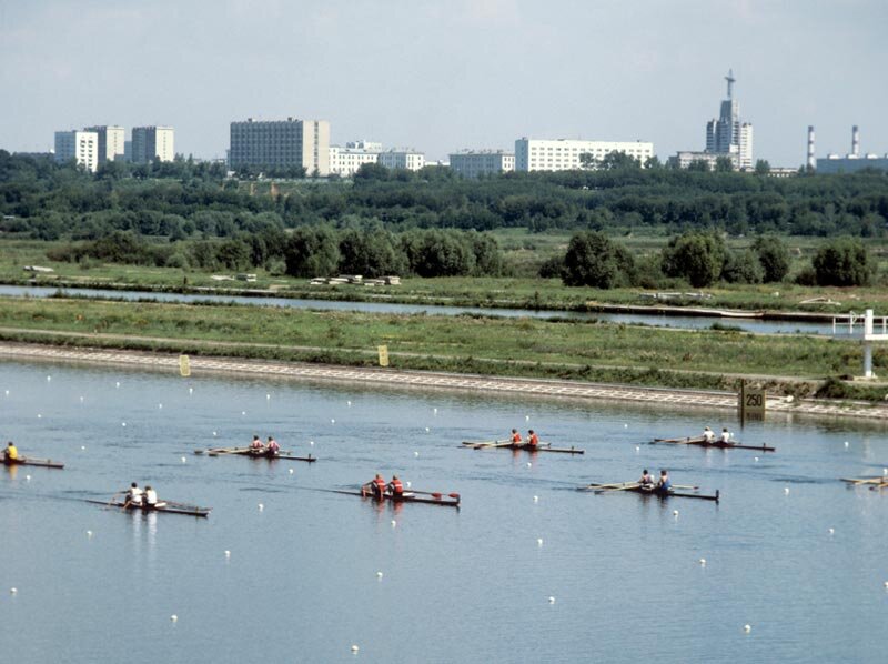 Гребной канал в Крылатском, соревнования по академической гребле, 1979 год. Фото: РИА «Новости»