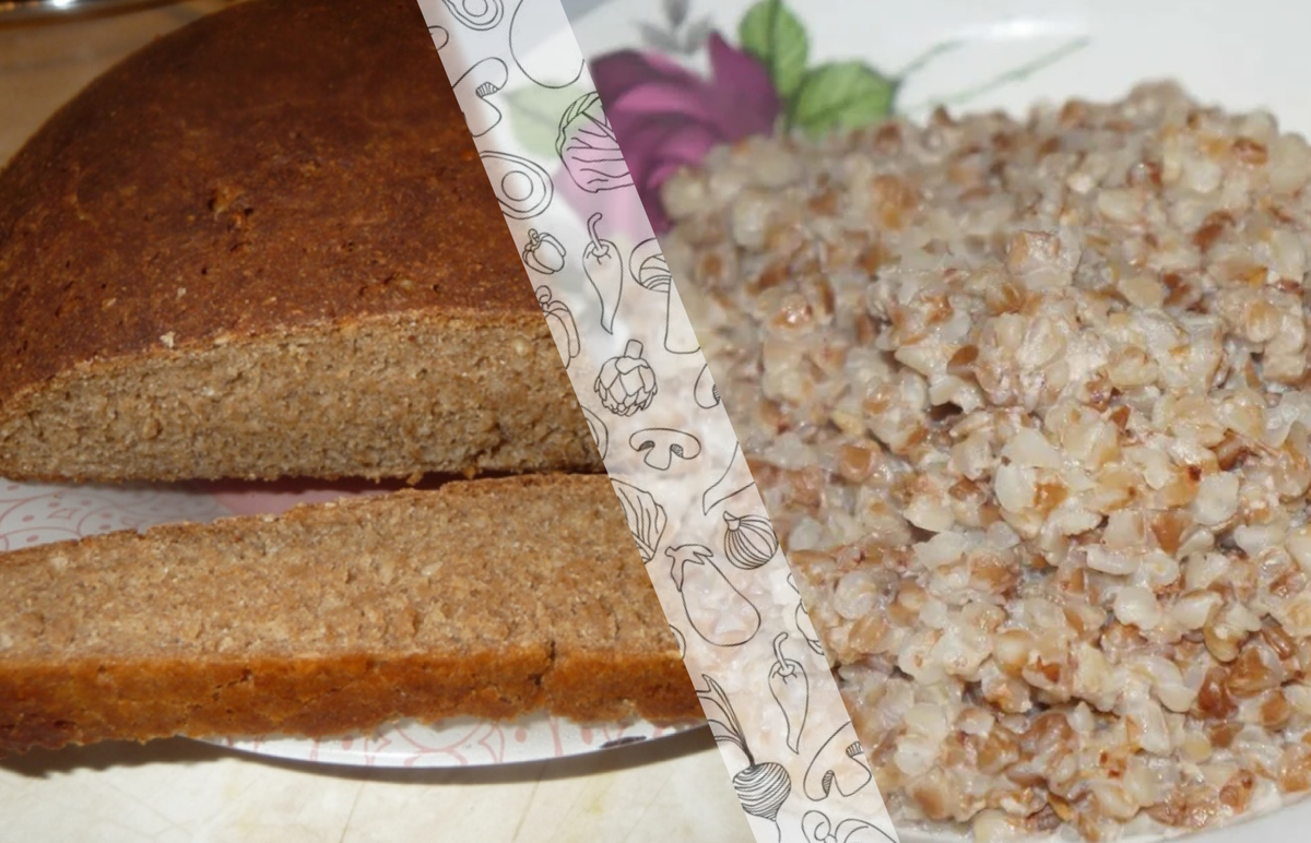 Ржаной хлеб и греча:)