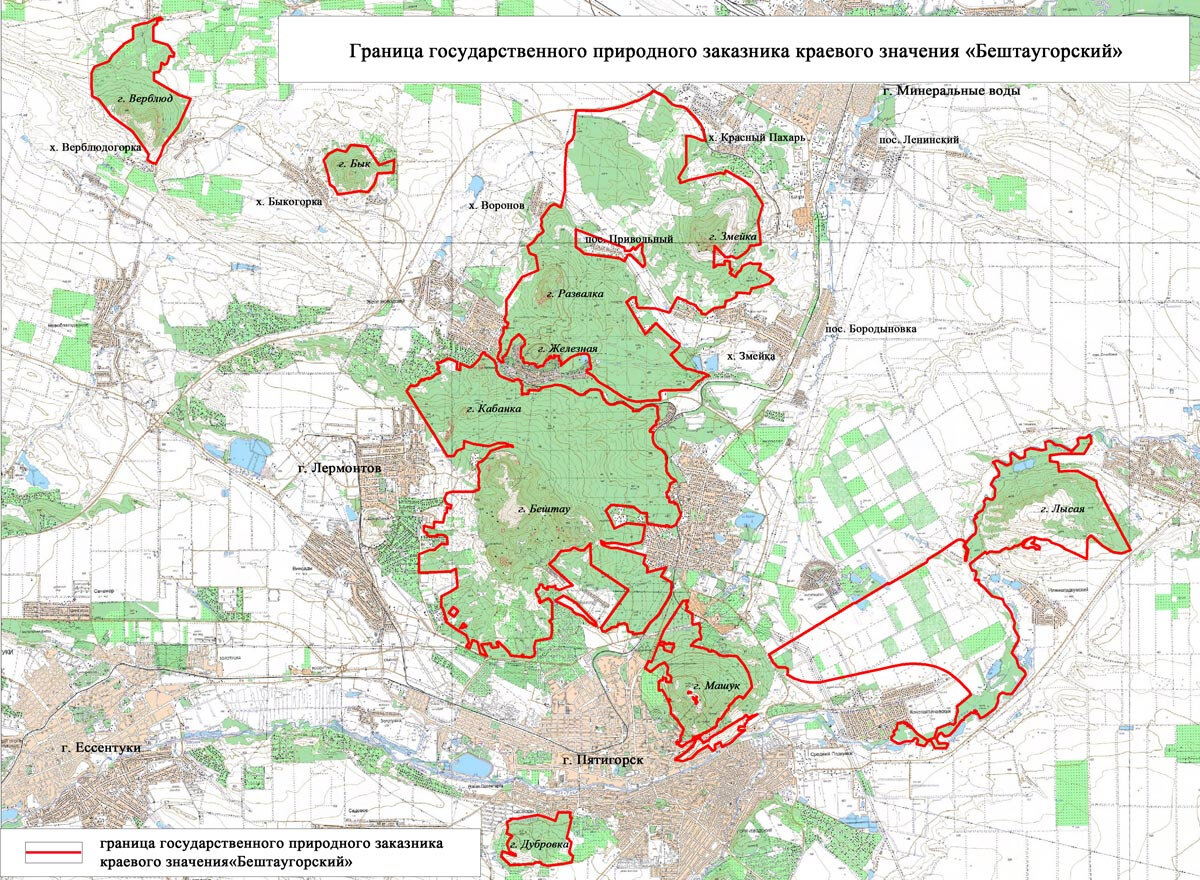 Границы Бештаугорского заказника