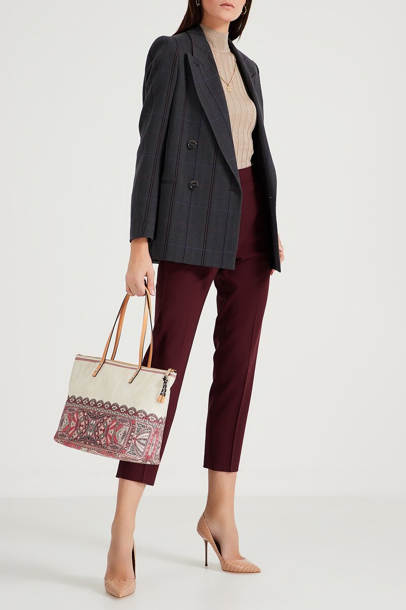 Бежевая водолазка Etro из шерсти и шелка