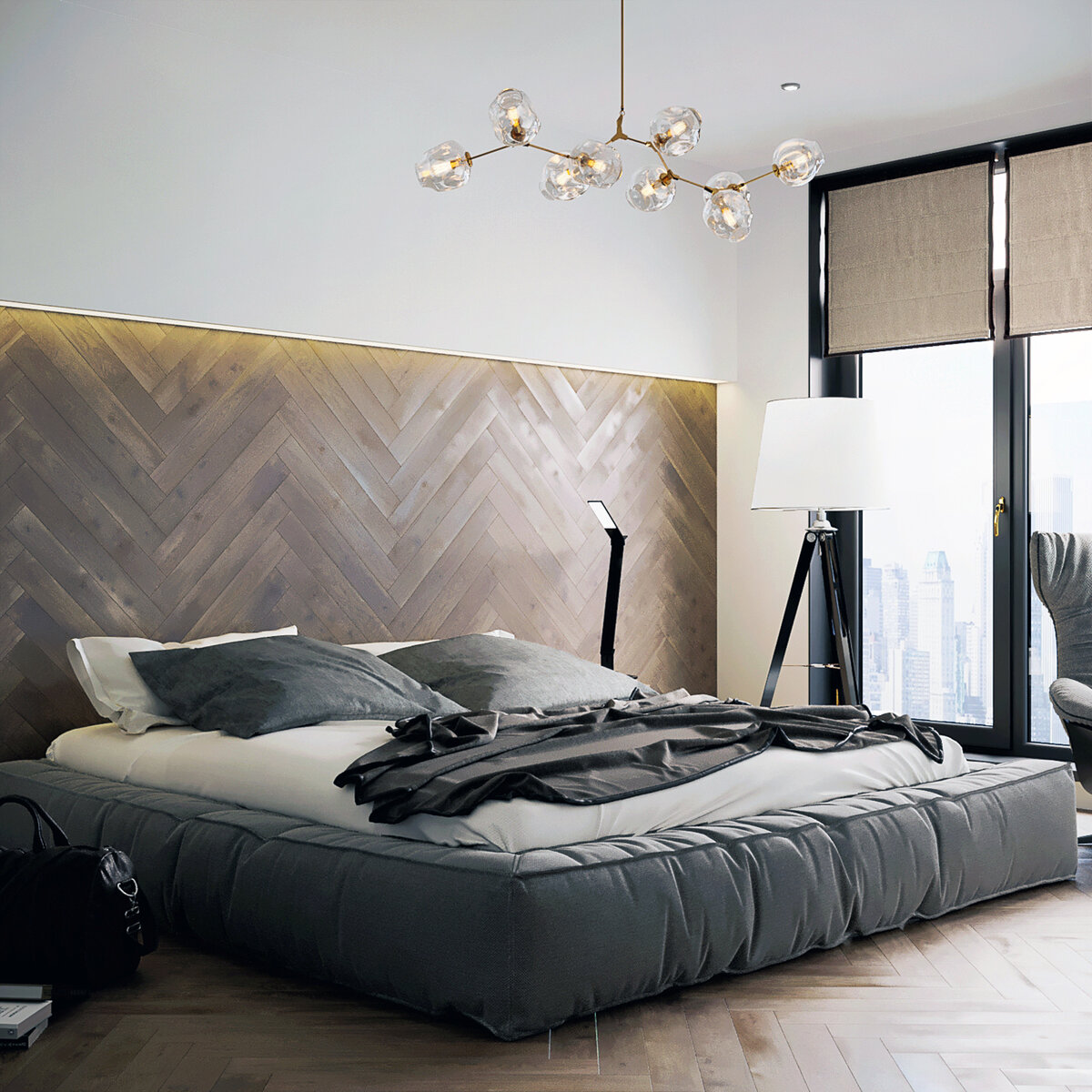 оформление спальни в скандинавском стиле