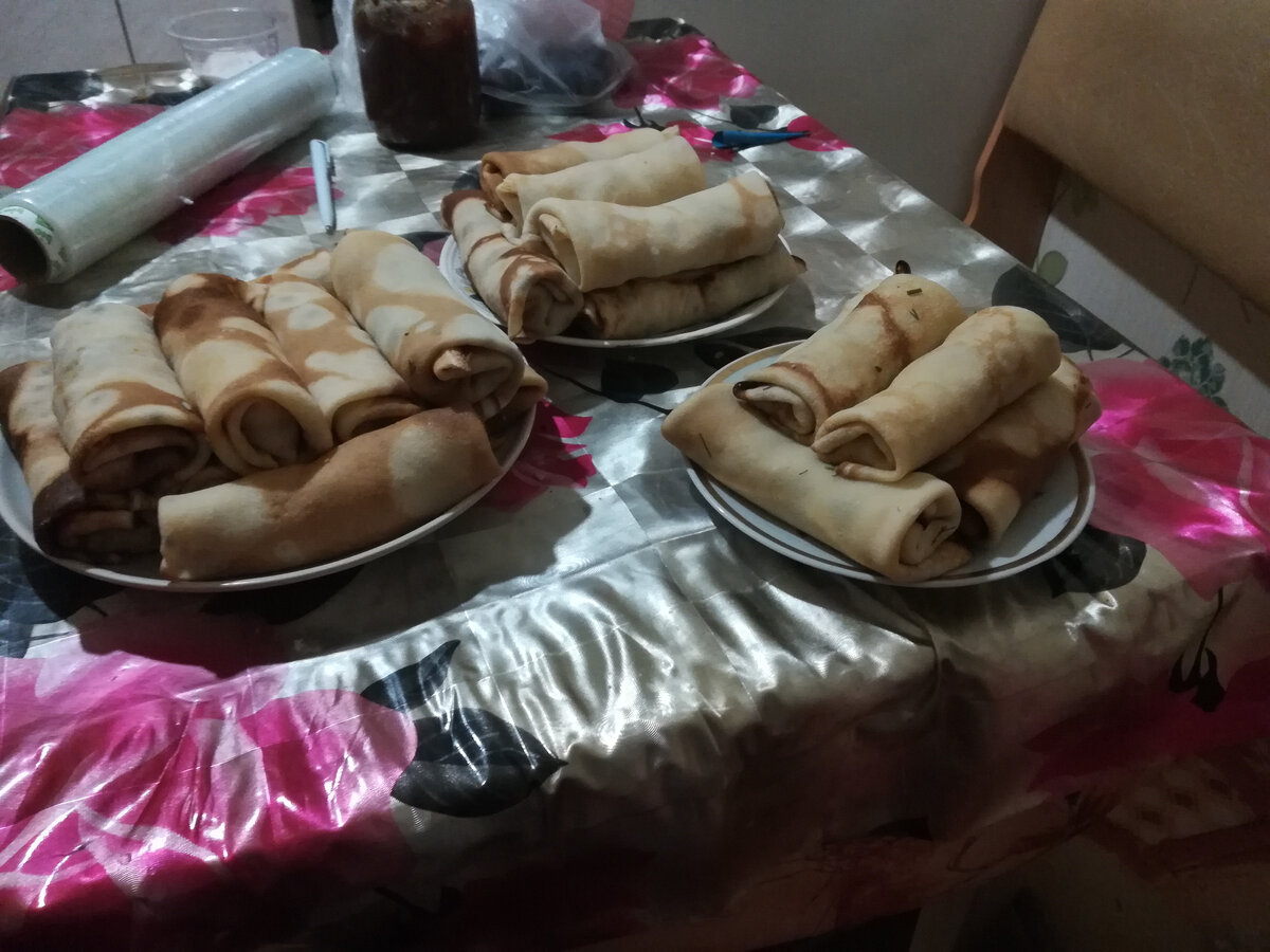 домашние блинчики с мясом
