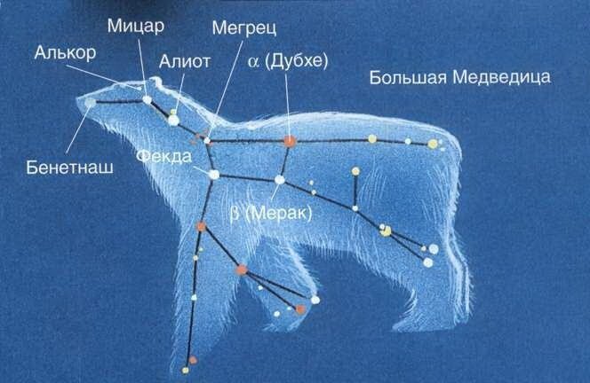 Полярная звезда и Большая Медведица