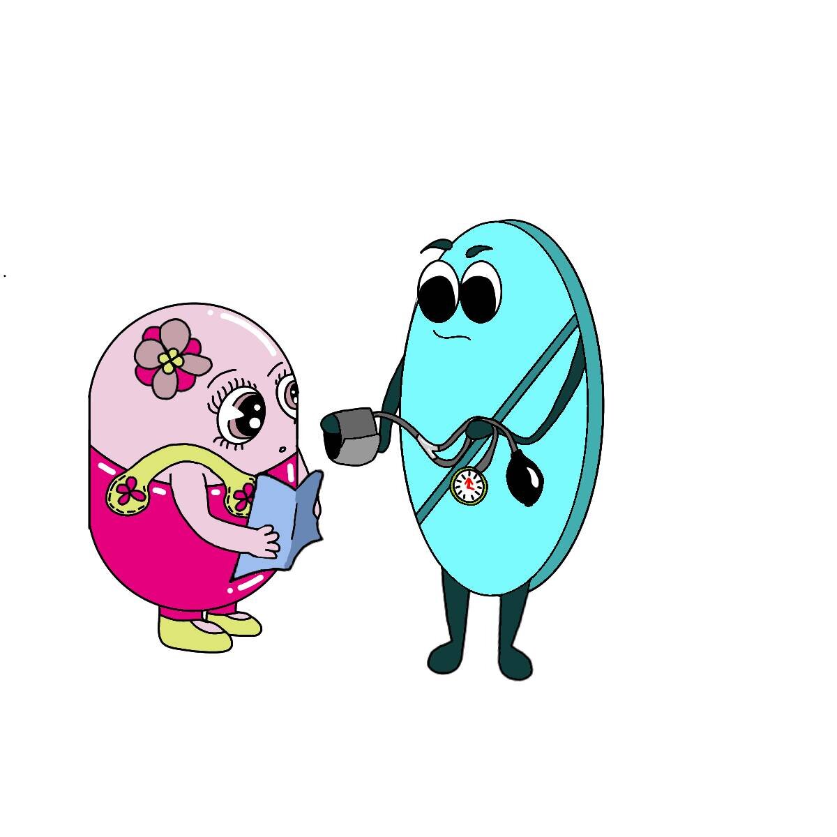 Таблет и Капсулюша изучают тонометр