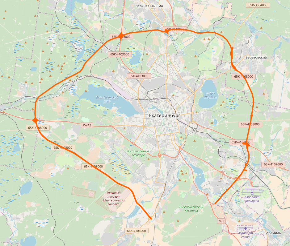 © Ilis / Wikimedia Commons / CC BY-SA 3.0 (Екатеринбургская кольцевая автомобильная дорога – достроенные участки)