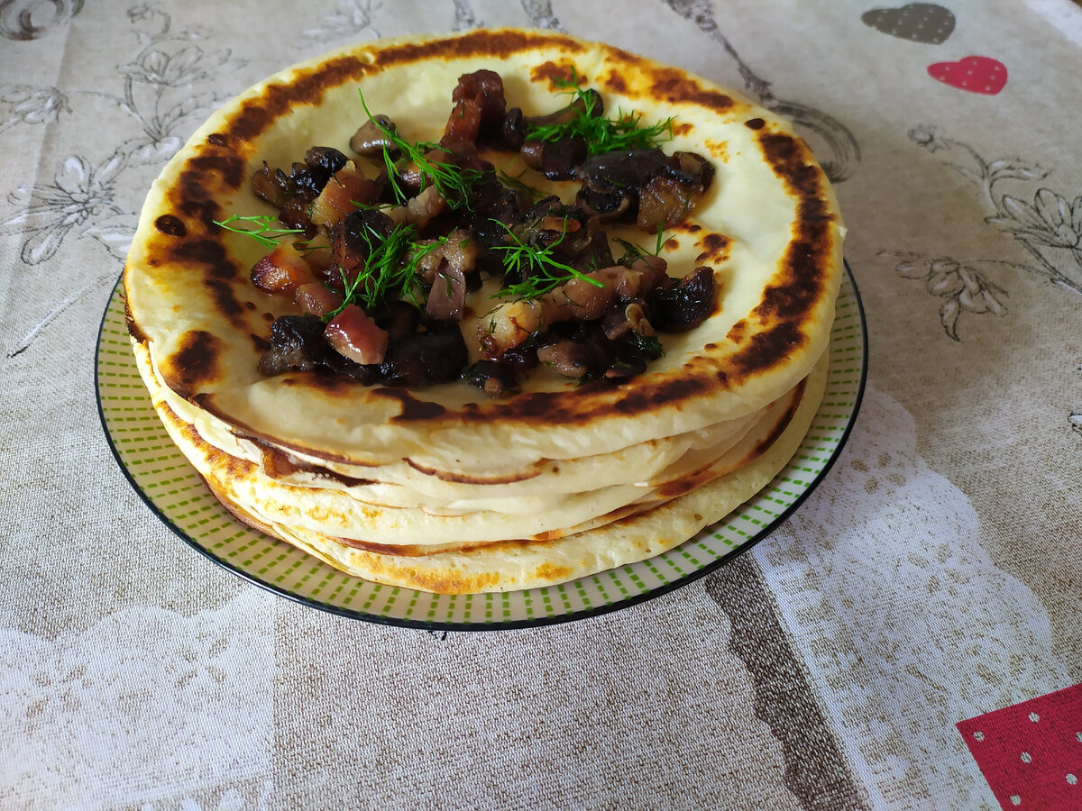 Блины с грибами и мясом — пошаговый рецепт с фото