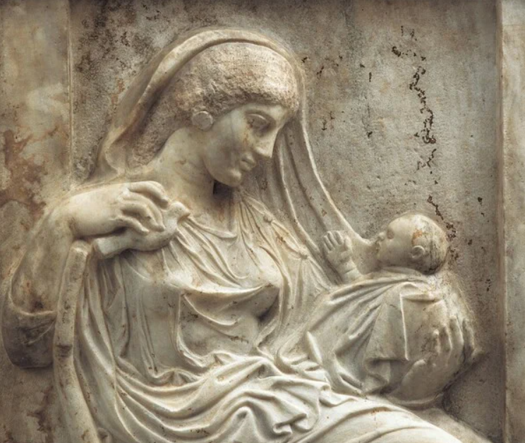 Фрагмент надгробия Амфареты. IV век до н.э.  