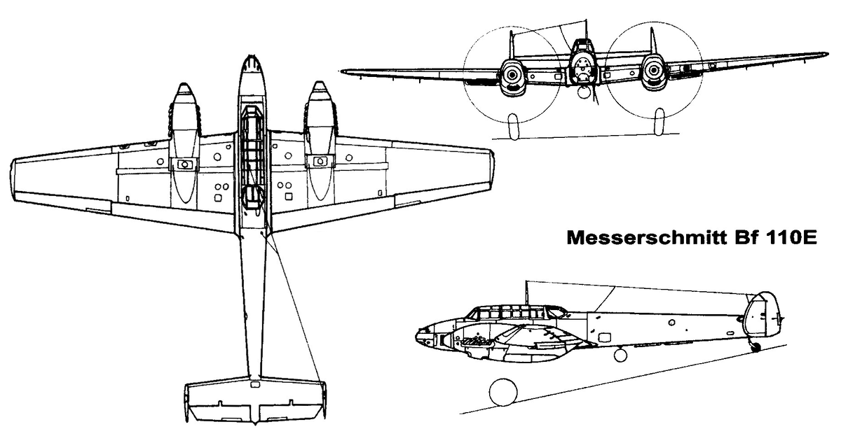 Схема Bf 110 для сравнения