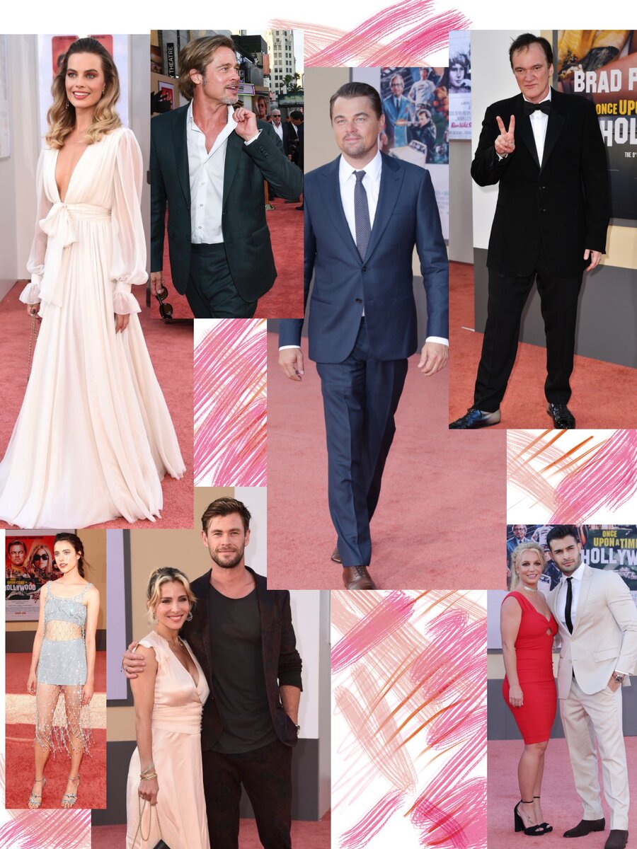 Margot Robbie, Leonardo DiCaprio,Qwentin Tarantino, Margaret Qualley, Elsa Pataky + Chris Hemsworth, Britney Spears +Sam Asghari