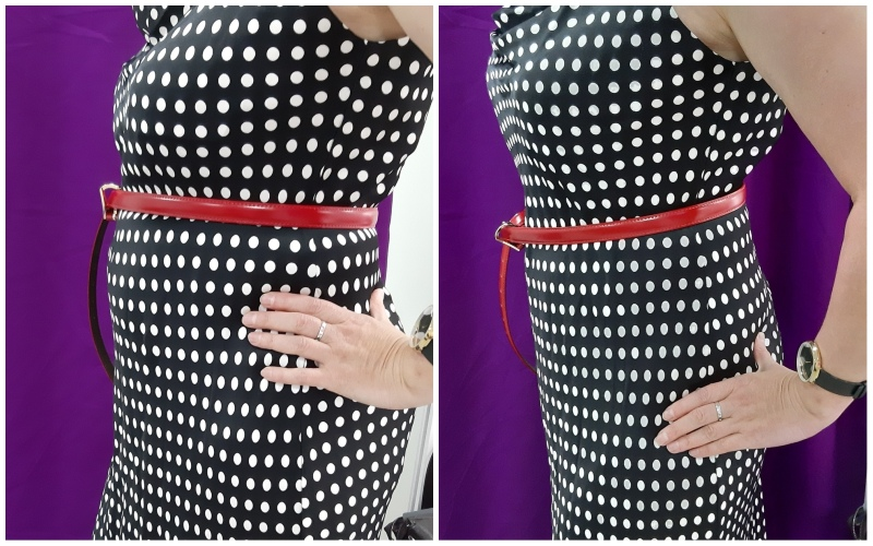 Слева без корректирующего белья, справа с корректирующим бельем
 
 