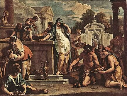 Sacrifice to the goddess Vesta. Artist S. Ricci