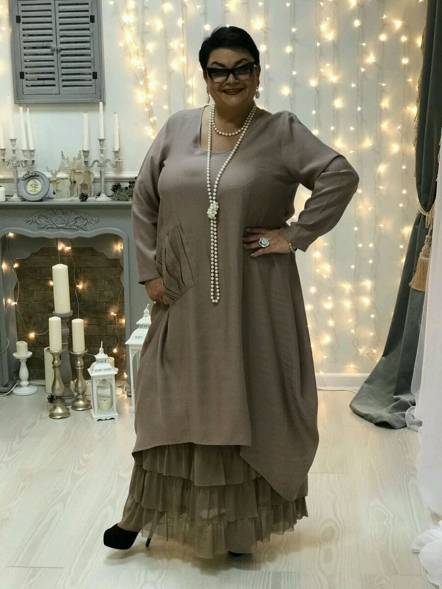 Очень красивый стиль "бохо" для женщины 95 кг