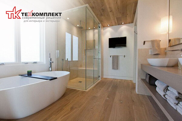 Винил в интерьере ванной комнаты