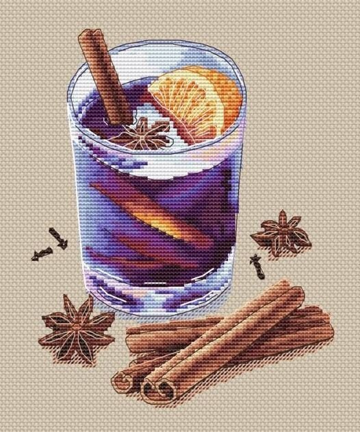 "Глинтвейн" авторская схема вышивки от Любови Водениковой, "Реальная вышивка"