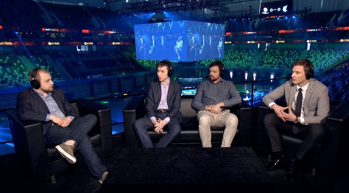 Фрагмент с турнира по Dota 2 - студия аналитики в деле.
