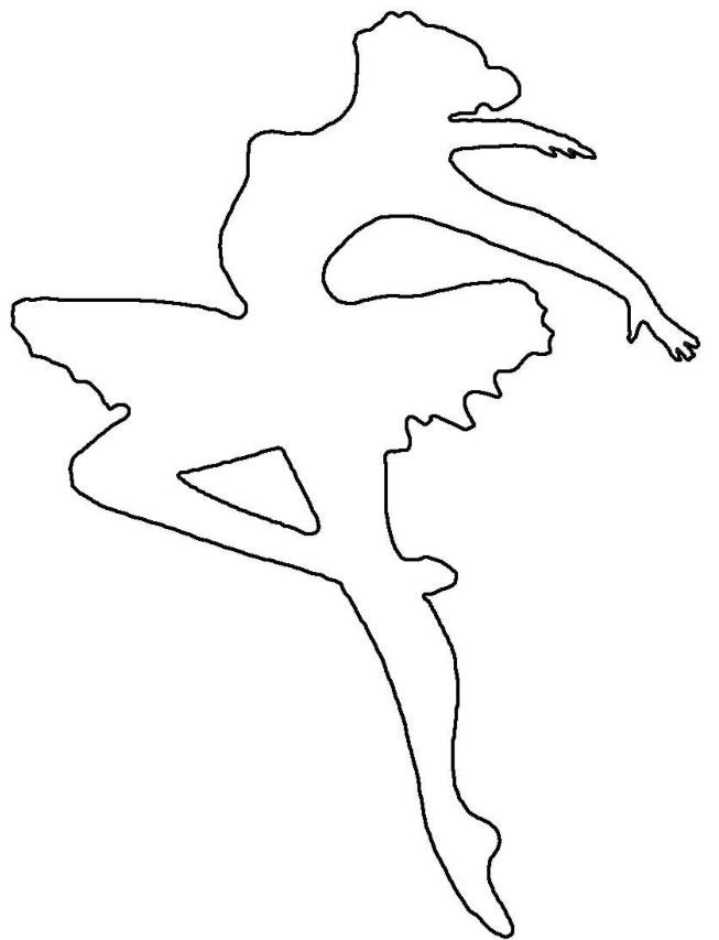 Вытынанка балерина – шаблон для вырезания