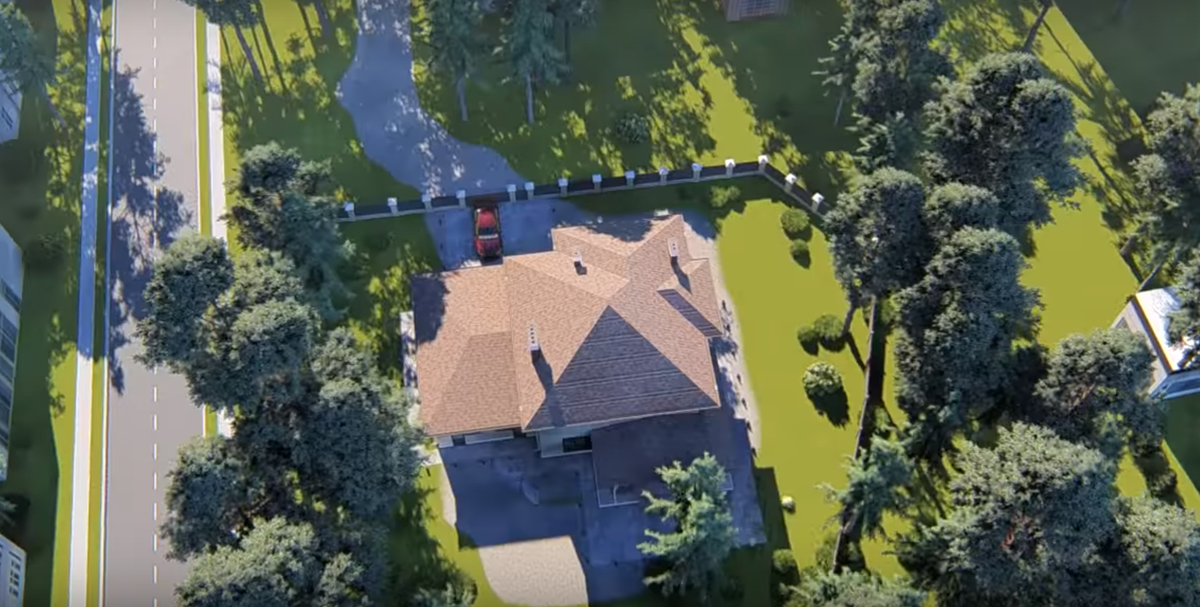 Планировка участка со старым массивом деревьев