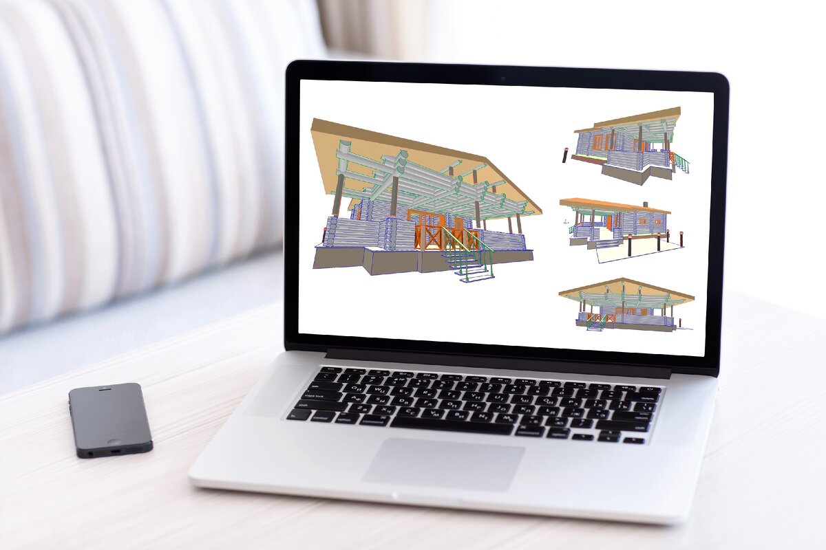 Трехмерная модель бани без проработки деталей