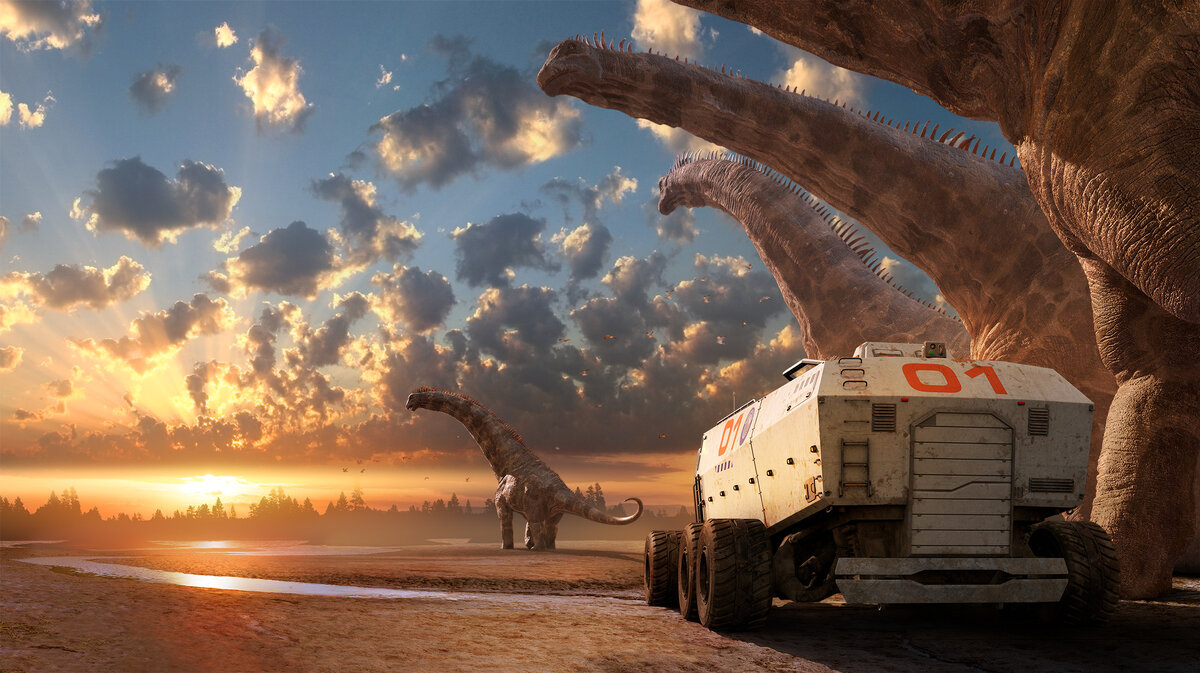 Dinosaurs In The Wild: "Sunset" by Damir G. Martin