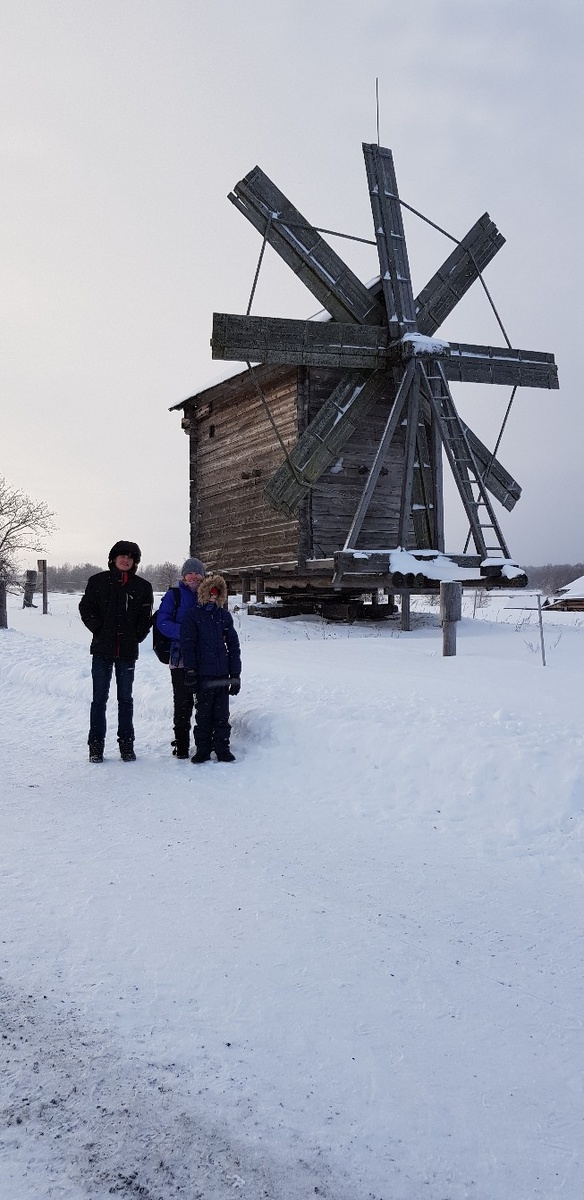 Местная мельница среди льда