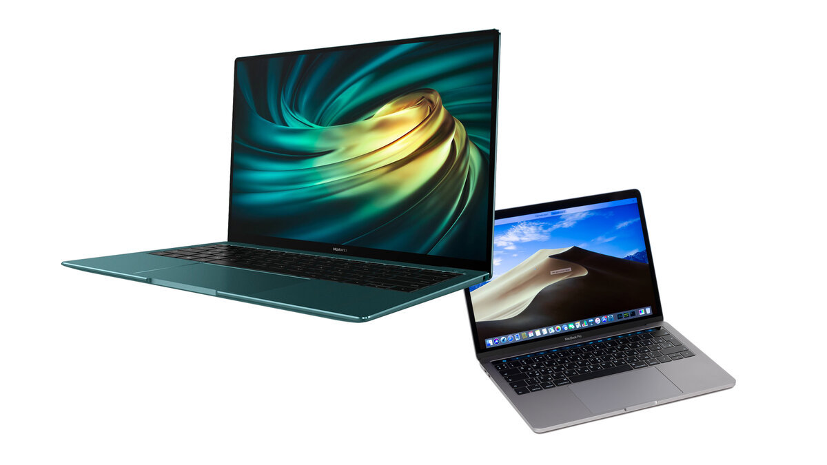 MateBoxx X Pro 2020 (Слева) и MacBook Pro 2020 (Справа)