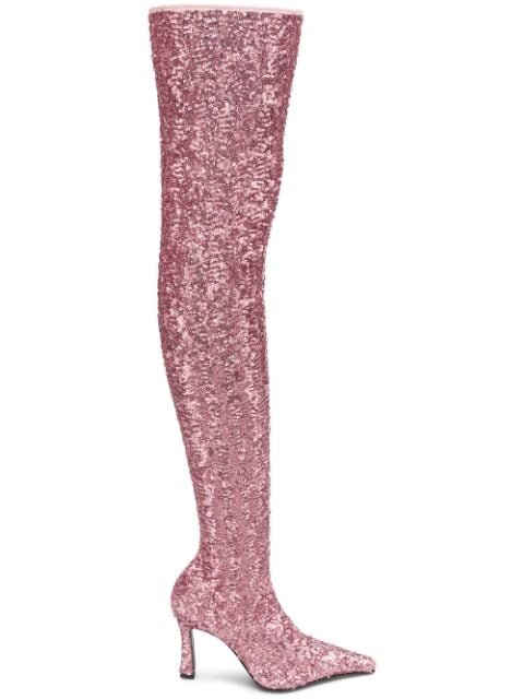 Женские ботфорты с пайетками              Источник : yandex.ru/images