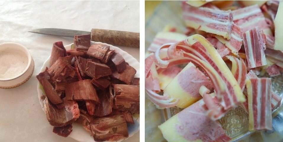 Строганина из косули