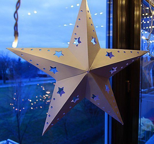 Объёмные бумажные звезды для украшения новогоднего интерьера