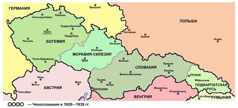  Административное деление Чехословакии в 1920-1930 годы