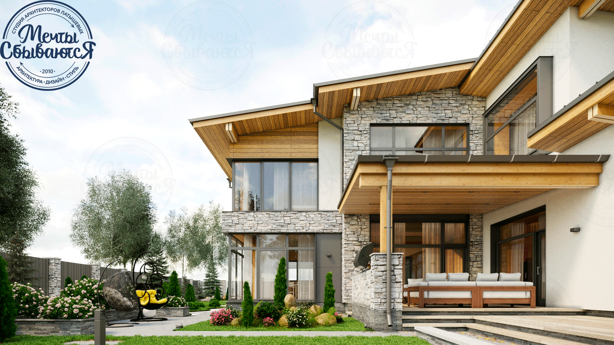 В проекте дома важно не только его планировка, но и каким будет участок вокруг.