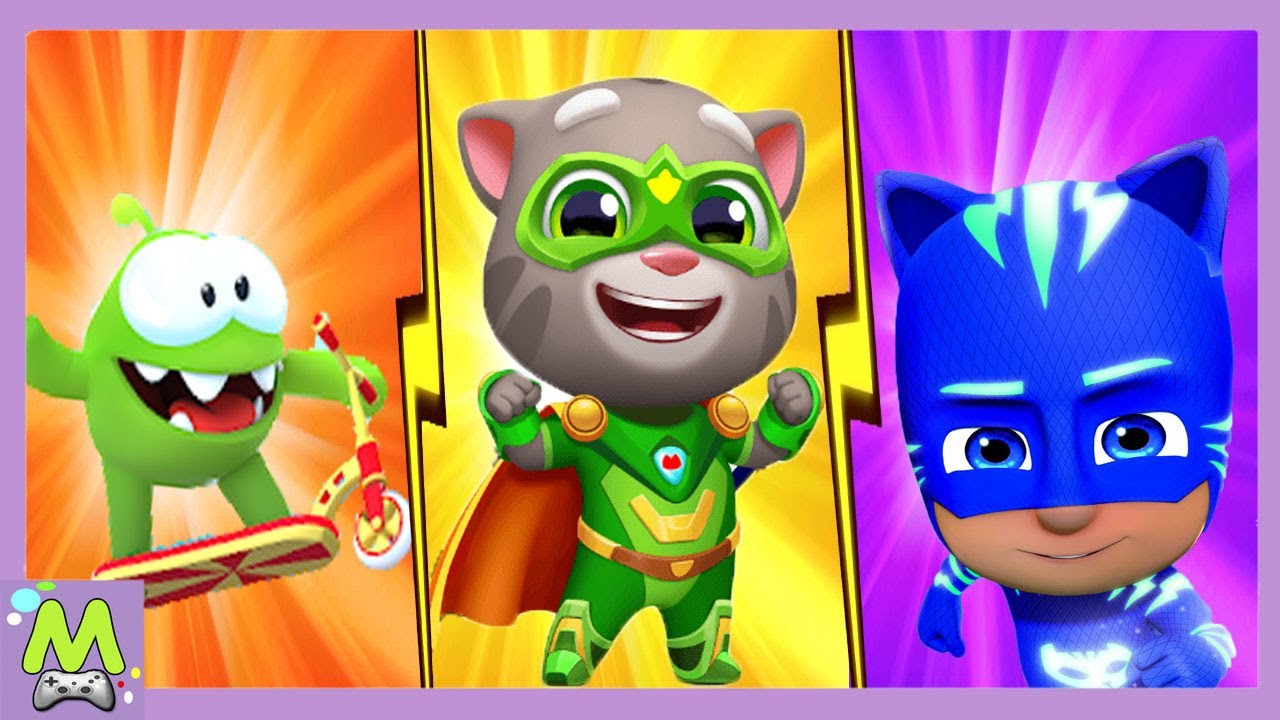 Talking Tom Hero Dash vs Om Nom Parkour vs PJ Masks Run.Самые Быстрые  Супергерои в Гонке на Скорость | Матвейкин Канал | Дзен