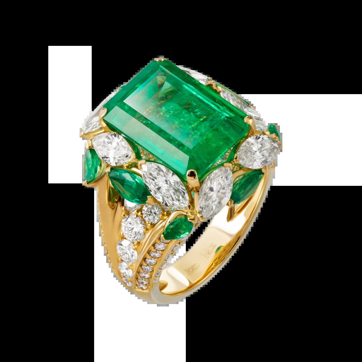 На фото: Кольцо с колумбийским изумрудом "Тайны мироздания"
