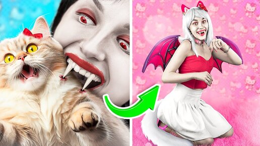 Семья вампиров удочерила Hello Kitty / Hello Kitty хочет стать вампиром