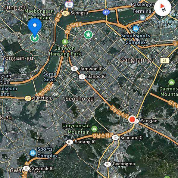 Красная точка - это мы катимся к месту, отмеченному синим указателем