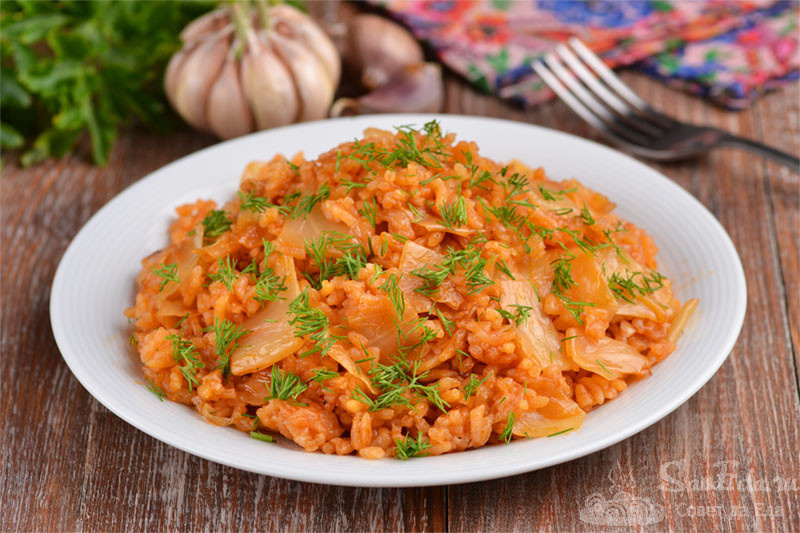Рис с капустой простым способом (отличный гарнир или основное блюдо)