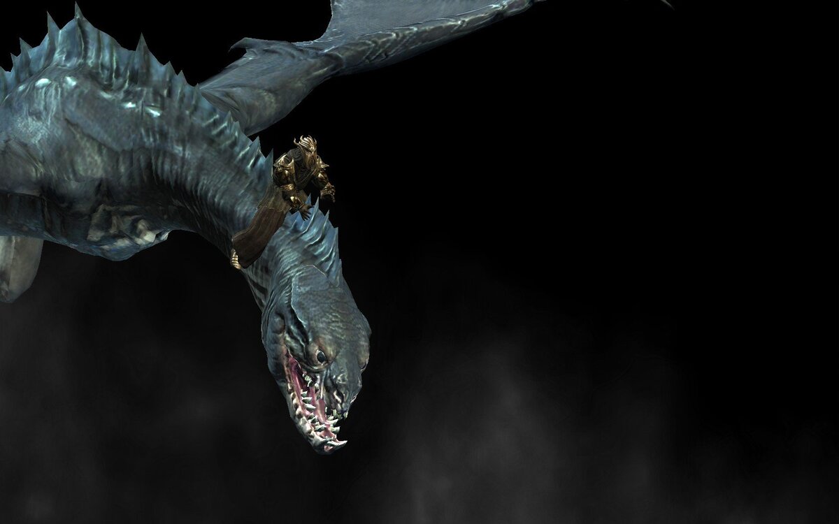 Мирак верхом на драконе, загрузочный экран TES V Skyrim