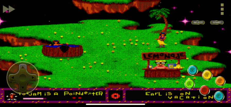 Геймплей игры ToeJam & Earl (секретный уровень)