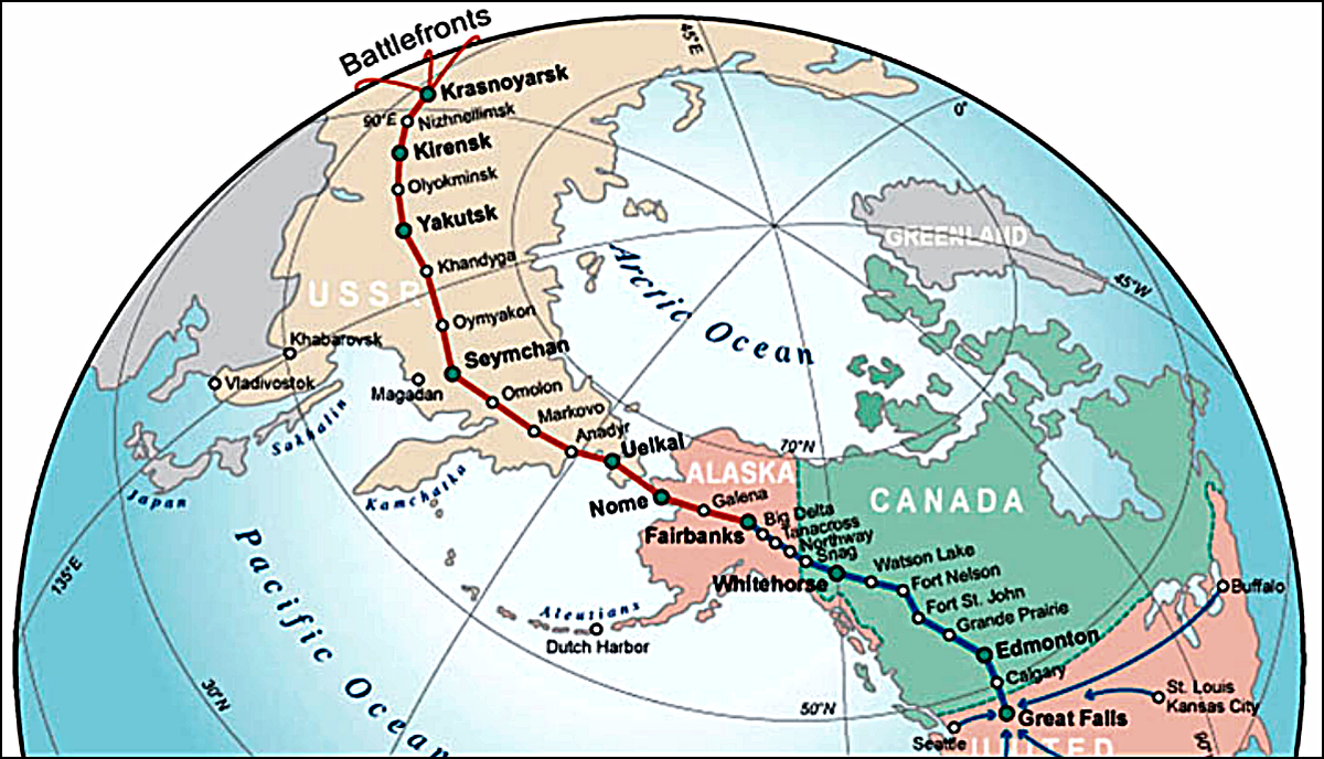 Северный полярный круг северной америки на карте. Ленд Лиз Аляска Сибирь. Трасса Аляска Сибирь. Карта СССР С Аляской. Аляска на карте.