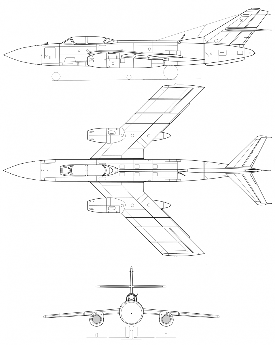 Чертеж реактивного самолета